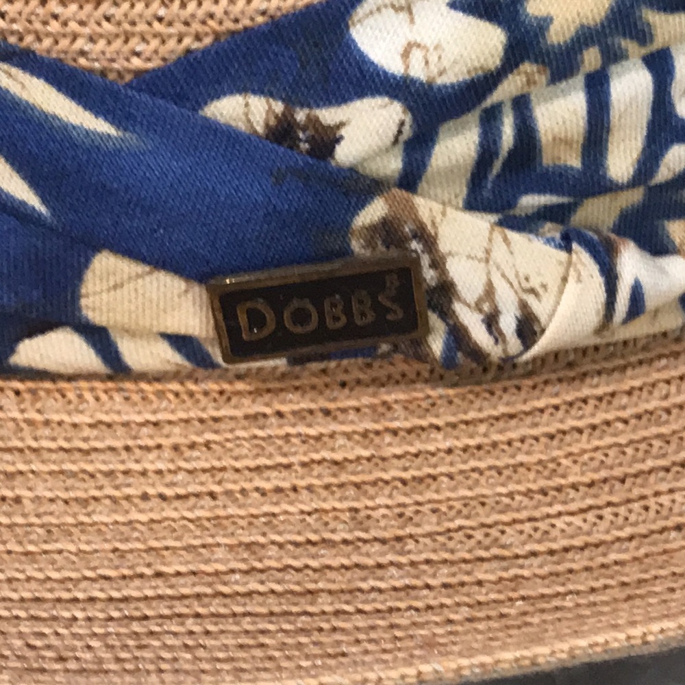 Dobbs Rosebud Straw Fedora Vintage 79 Sand Excellent size 7 1/2 - Picture 2 of 11